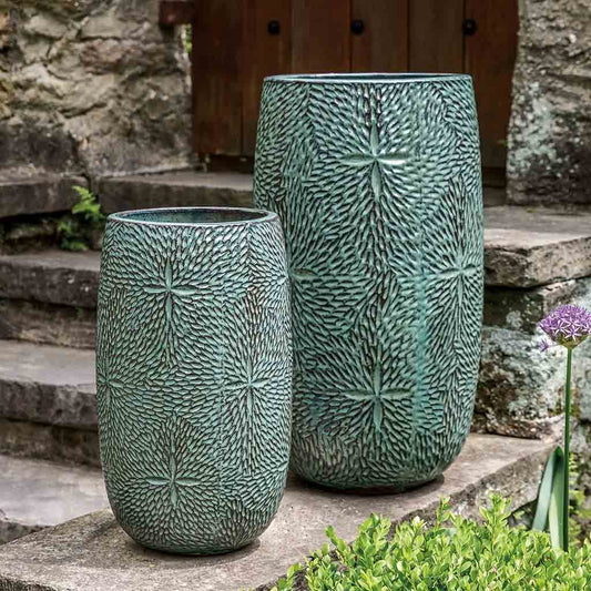 Sand Dollar Planter, Tall - Seafoam Green - S/2
