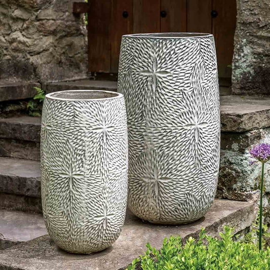 Sand Dollar Planter, Tall - Cream - S/2