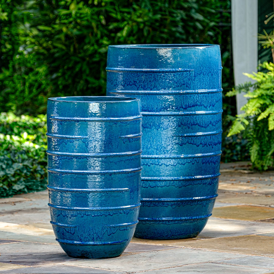 Logis Planter, Tall - Cerulean Blue - S/2