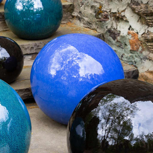 Glazed Sphere, Large - Riviera Blue