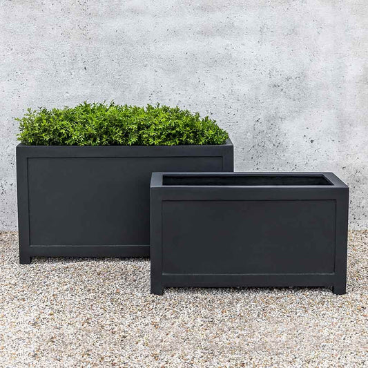 Lg Oxford Rectangle Planter - Onyx Black Lite