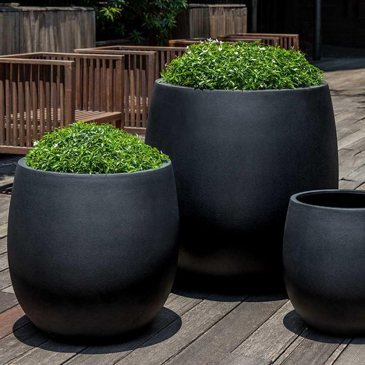 Lg Guilford Planter - Onyx Black Lite
