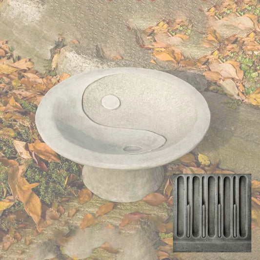 Yin Yang Pedestal Birdbath