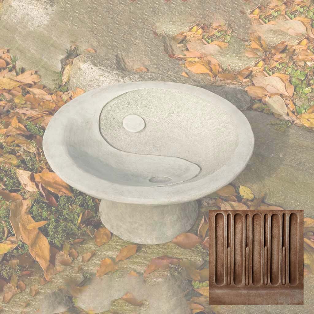 Yin Yang Pedestal Birdbath
