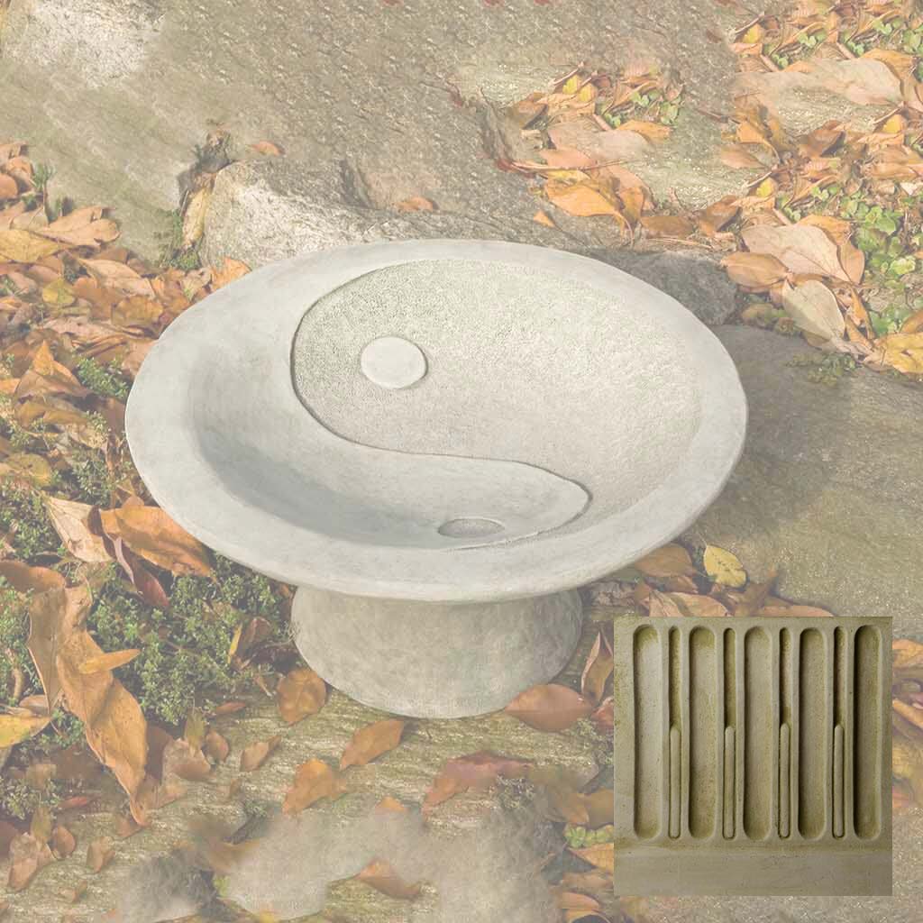Yin Yang Pedestal Birdbath