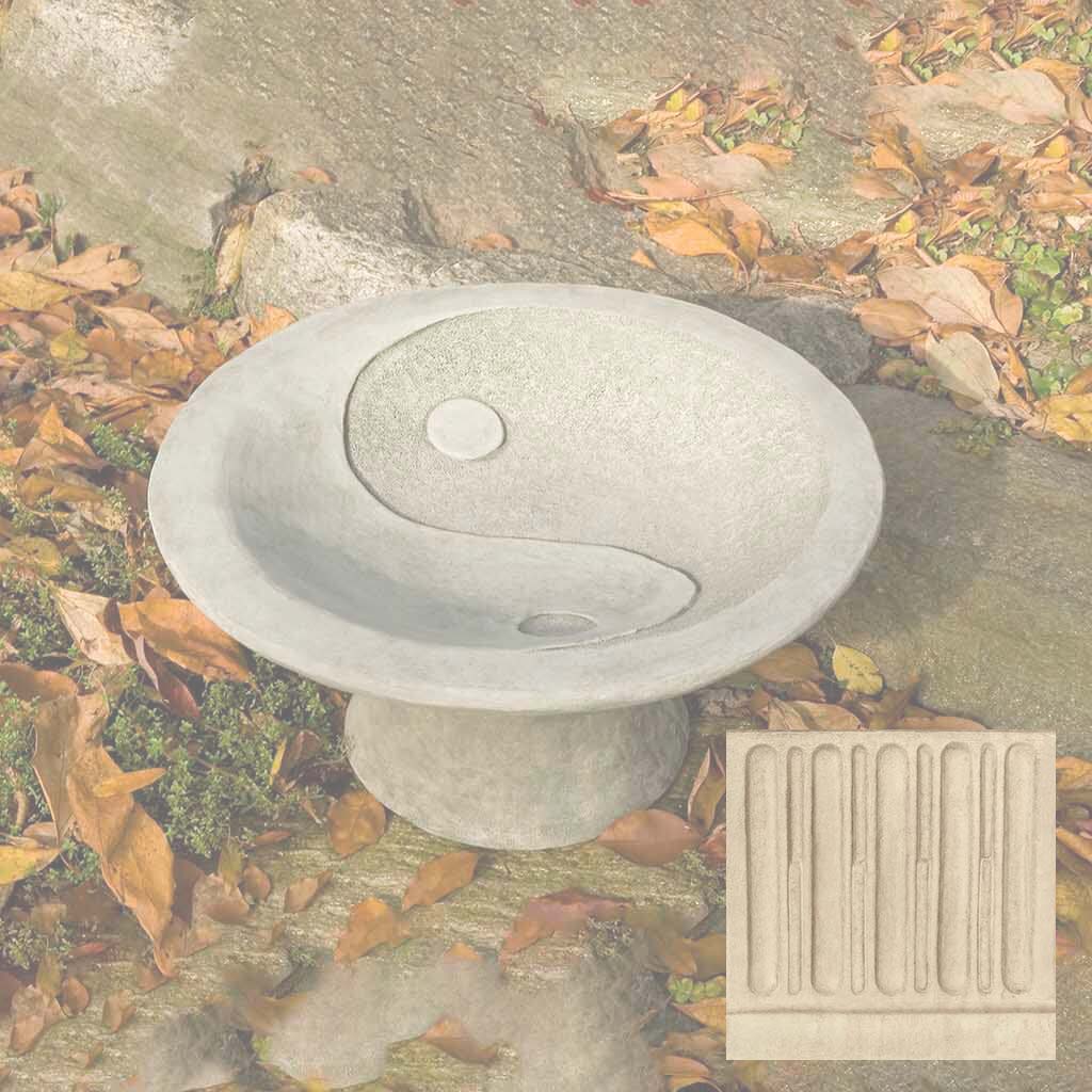 Yin Yang Pedestal Birdbath