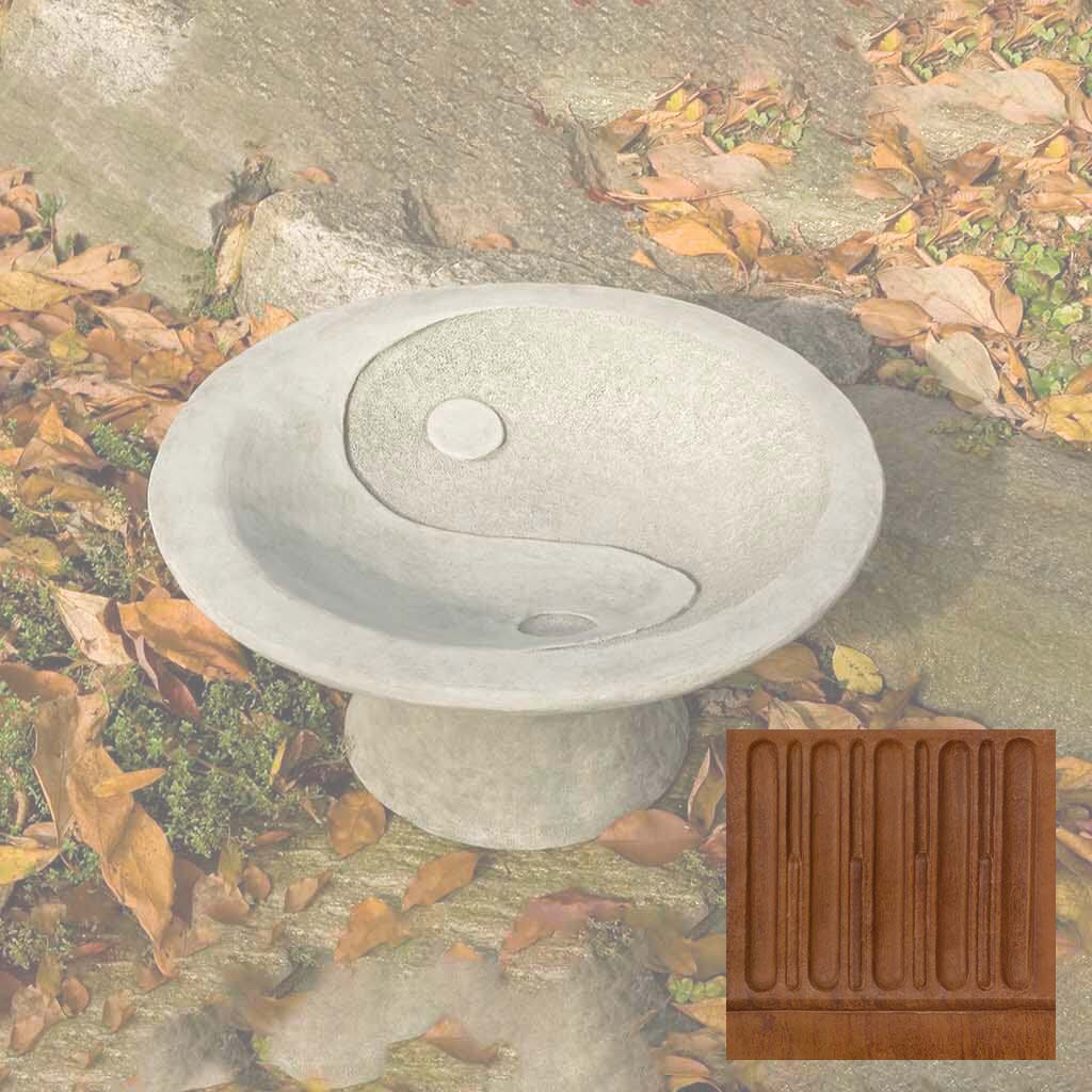 Yin Yang Pedestal Birdbath