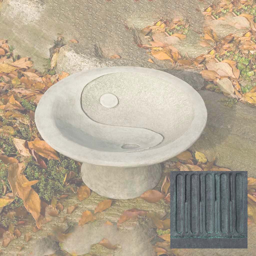 Yin Yang Pedestal Birdbath