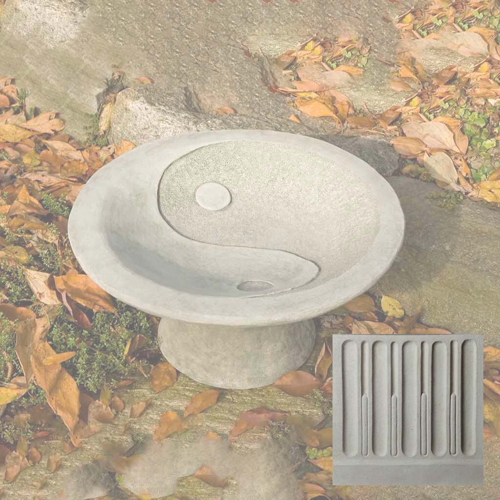 Yin Yang Pedestal Birdbath