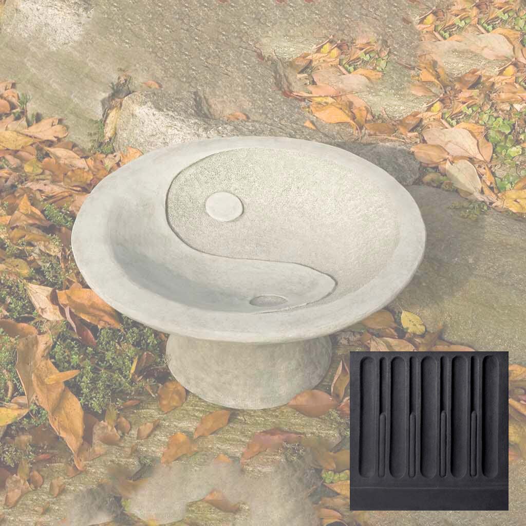 Yin Yang Pedestal Birdbath