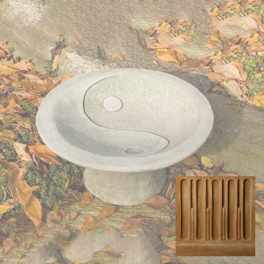 Yin Yang Pedestal Birdbath