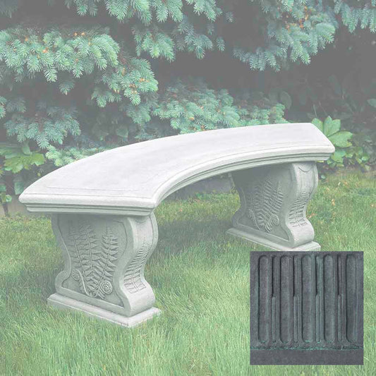 Curved Woodland Ferns Bench