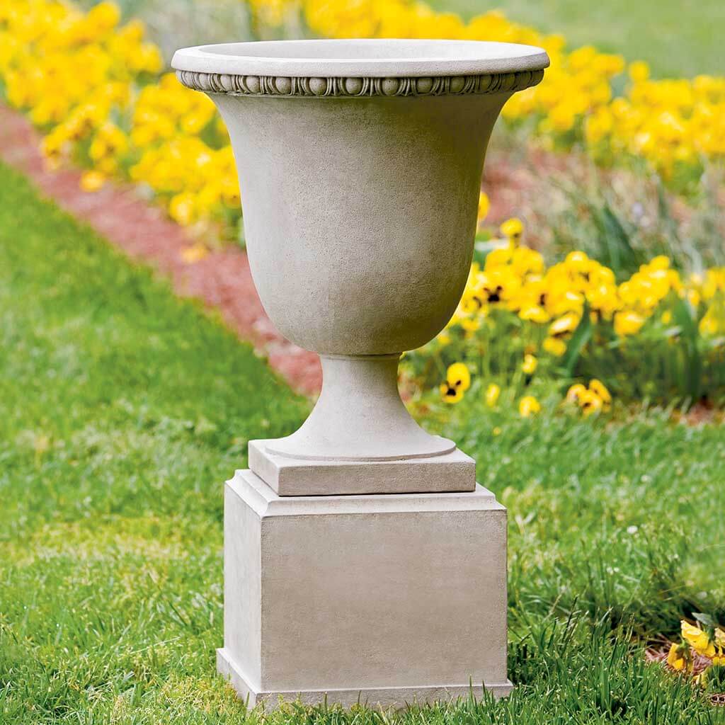 Wburg Egg and Dart Urn w/ Classic Short Pedestal